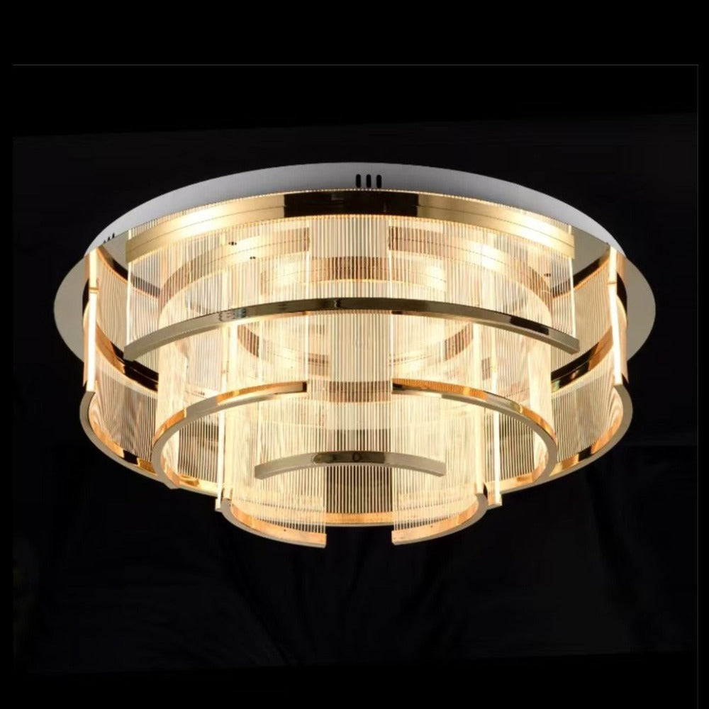 JS-GL-290-65 - French Gold Metal & Acrylic Led Ceiling Light