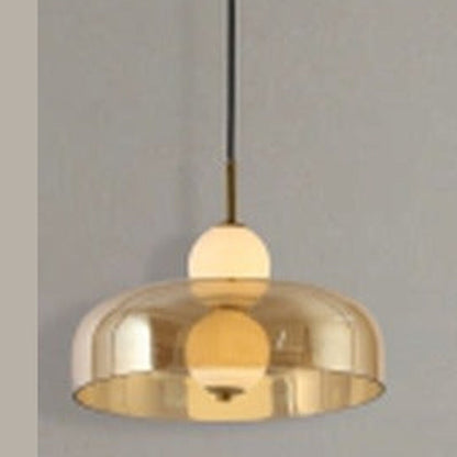 JS-GL-300-2B AMB (A) - ANTIQUE BRASS METAL Glass Hanging Light