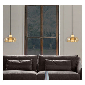 JS-GL-300-2B AMB (A) - ANTIQUE BRASS METAL Glass Hanging Light