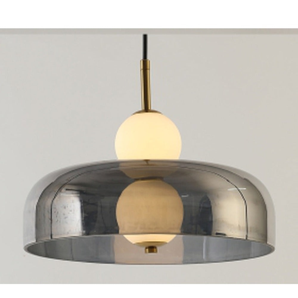 JS-GL-300-2B SM - ANTIQUE BRASS METAL Glass Hanging Light