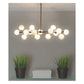 JS-GL-3001-16 - ANTIQUE BRASS METAL Glass Ball Chandelier