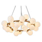 JS-GL-3001-25 - ANTIQUE BRASS METAL Glass Ball Chandelier