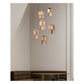 JS-GL-3004-5+1 - French Gold Metal & Crystals Crystal Hanging Light