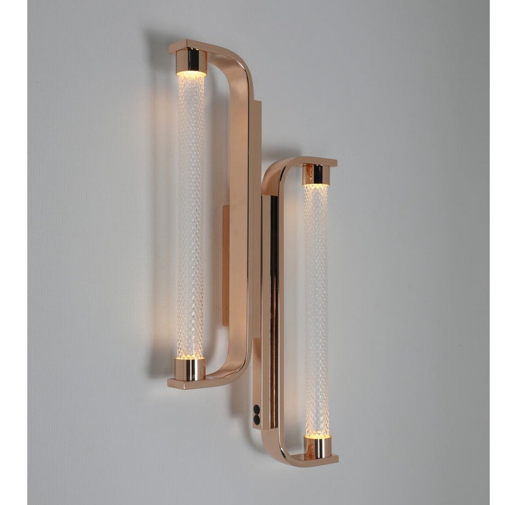 JS-GL-3010-2 - French Gold Metal & Glass Modern Wall Light
