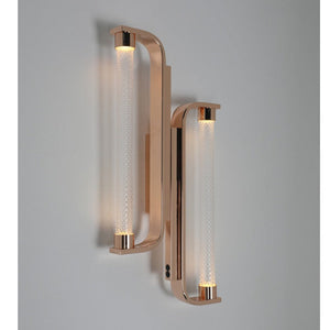 JS-GL-3010-2 - French Gold Metal & Glass Modern Wall Light