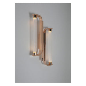 JS-GL-3010-2 - French Gold Metal & Glass Modern Wall Light