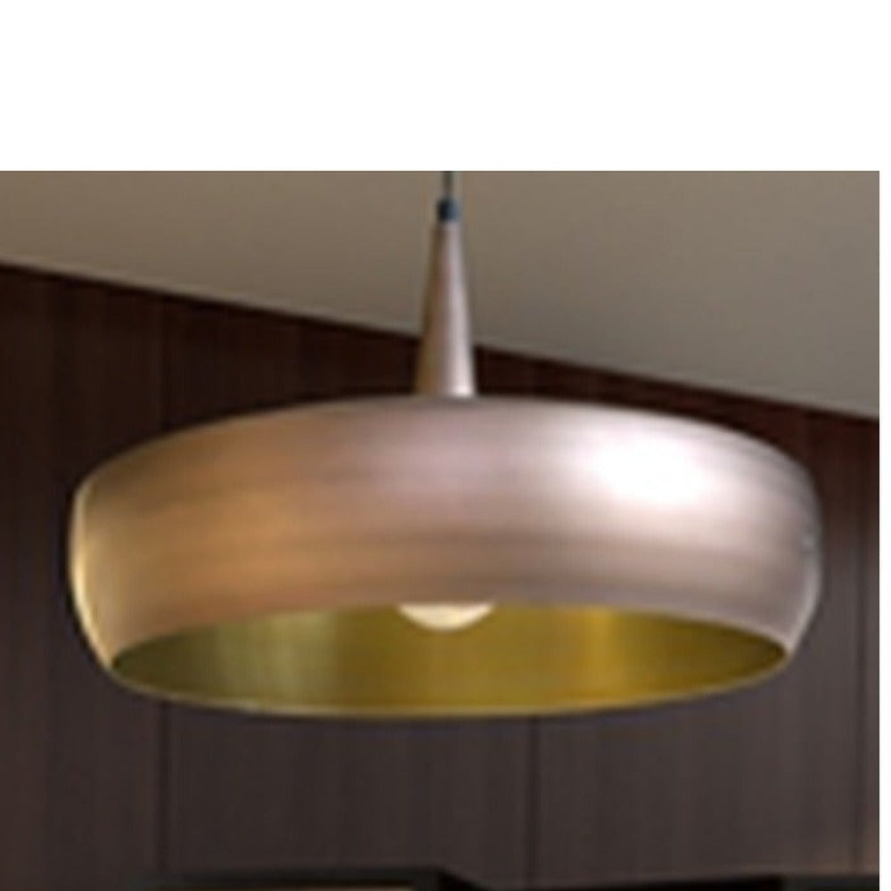 JS-GL-3033-1AC - BRUSH COPPER & GOLD Metal Hanging Light