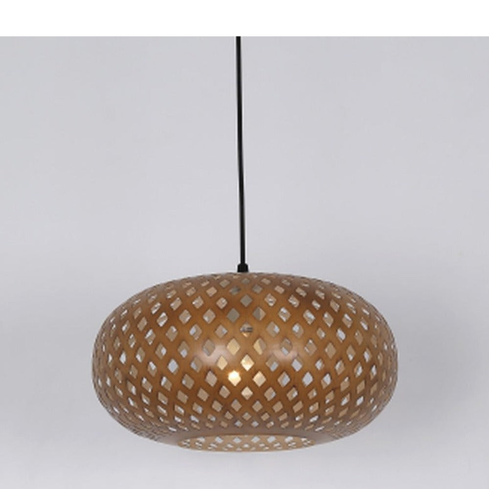 JS-GL-30563-A - BROWN & WHITE METAL Modern Hanging Light