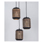 JS-GL-31068-3 - BLACK & RUSTIC GOLD Metal Hanging Light