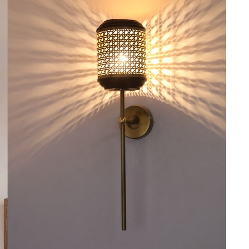 JS-GL-31068-W - Antique Brass & Rustic Gold Metal Modern Wall Light