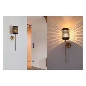 JS-GL-31068-W - Antique Brass & Rustic Gold Metal Modern Wall Light