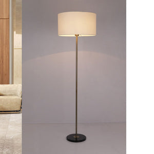 JS-GL-3150-BK - Antique Brass Metal Marble Floor Lamp