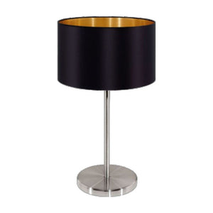 JS-GL-3160-1T - SN METAL & FABRIC SHADE Led Table Lamp