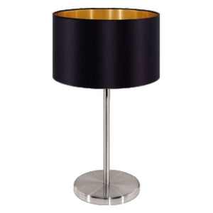 JS-GL-3160-1T - SN METAL & FABRIC SHADE Led Table Lamp