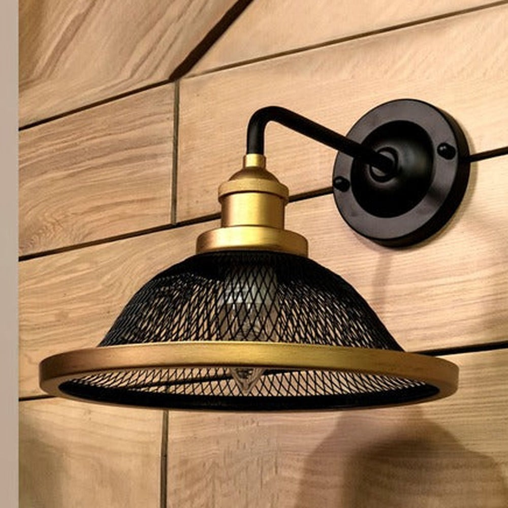 JS-GL-318-1 - Matt Gold & Black Metal Modern Wall Light