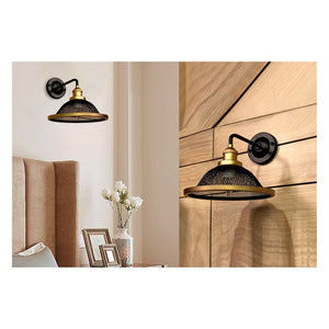 JS-GL-318-1 - Matt Gold & Black Metal Modern Wall Light