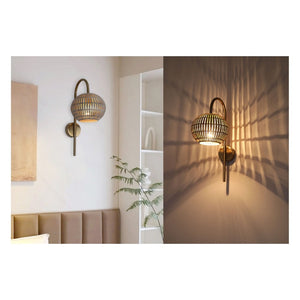JS-GL-3206-1AB - Antique Brass & Rustic White Gold Metal Modern Wall Light
