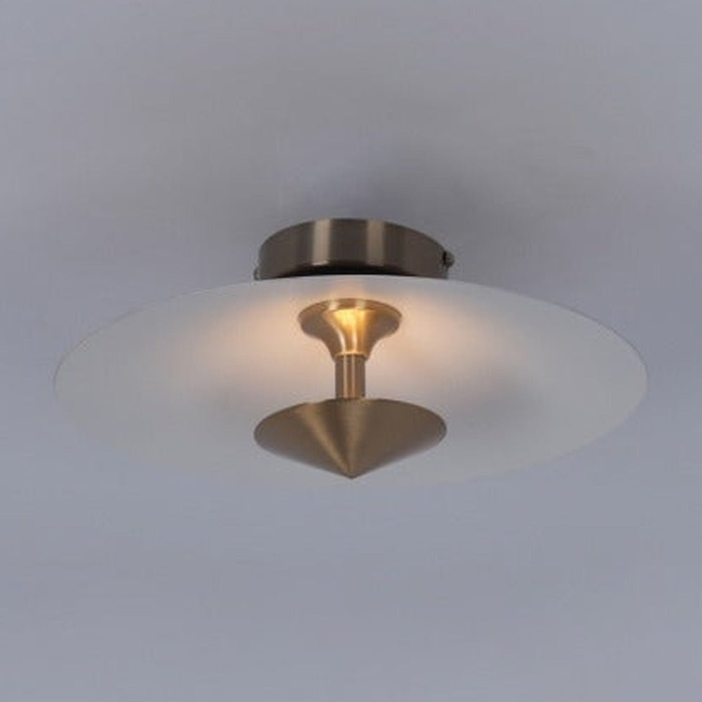 JS-GL-3218-1 - White & Antique Brass Metal & Acrylic Led Ceiling Light