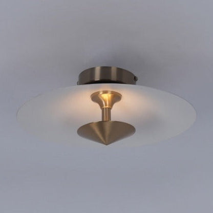 JS-GL-3218-1 - White & Antique Brass Metal & Acrylic Led Ceiling Light