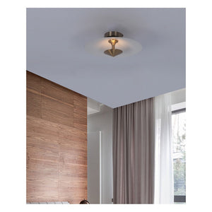 JS-GL-3218-1 - White & Antique Brass Metal & Acrylic Led Ceiling Light