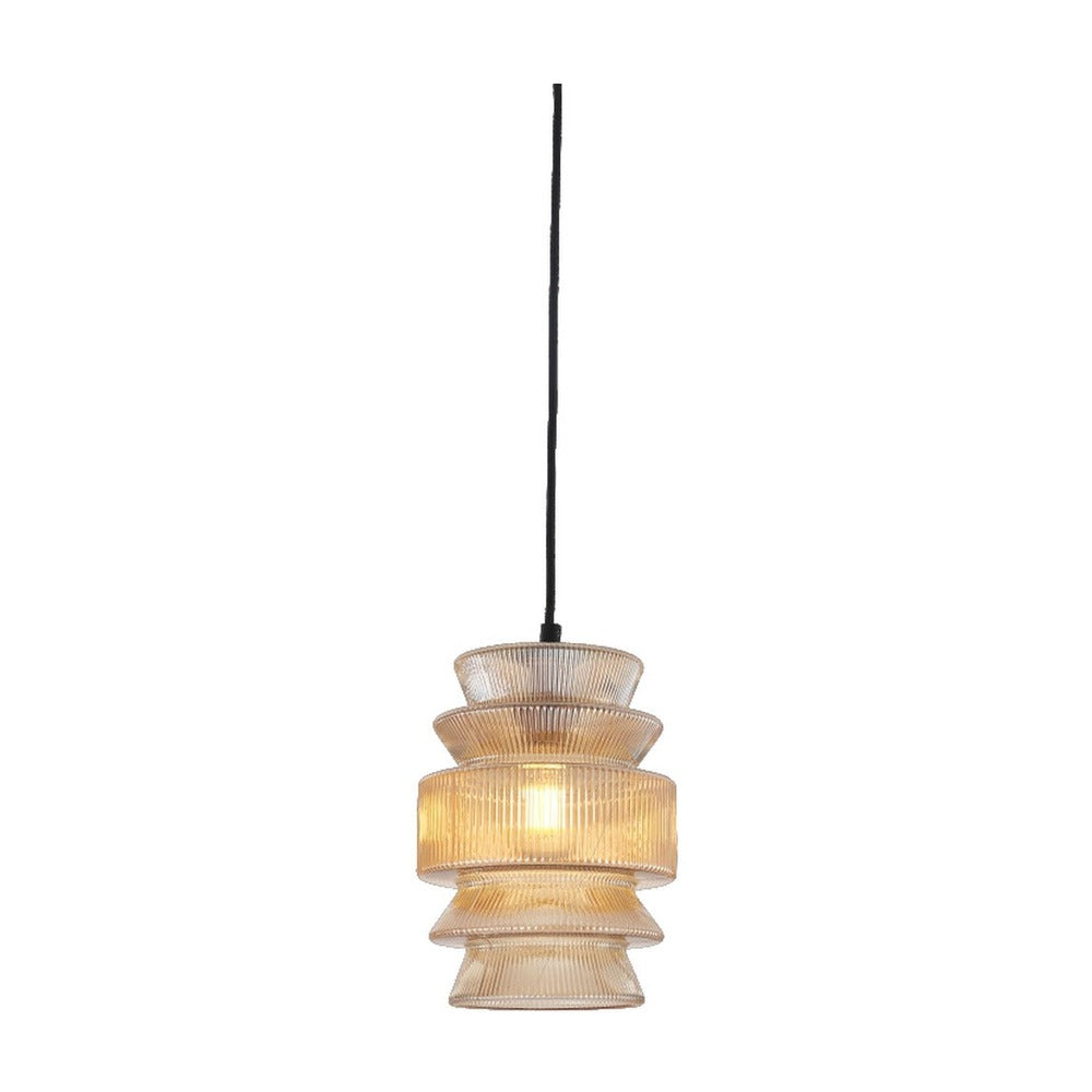 JS-GL-3281-1 - Antique Brass Metal Glass Hanging Light