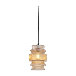 JS-GL-3281-1 - Antique Brass Metal Glass Hanging Light