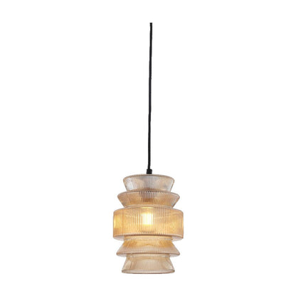 JS-GL-3281-1 - Antique Brass Metal Glass Hanging Light