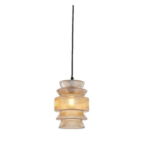 JS-GL-3281-1 - Antique Brass Metal Glass Hanging Light