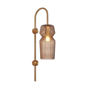 JS-GL-3289-1 - Antique Brass Metal Glass Hanging Light