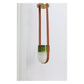 JS-GL-3300-1GR - Antique Brass Metal & Glass & Leather Luxury Hanging Light