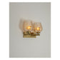 JS-GL-3313-2W - Antique Brass Metal & Glass Modern Wall Light