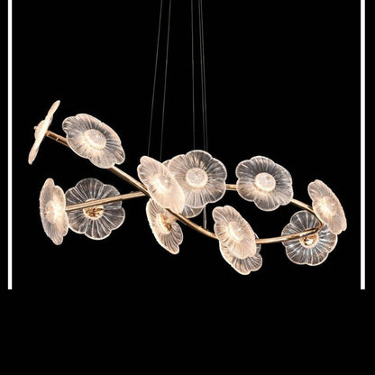JS-GL-33182 - French Gold Metal & Acrylic Led Chandelier