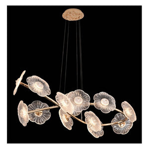 JS-GL-33182 - French Gold Metal & Acrylic Led Chandelier