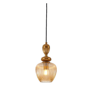 JS-GL-3349-1 - Antique Brass Metal Glass Hanging Light