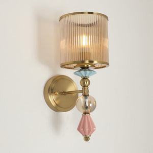 JS-GL-3351-1 - Antique Brass Metal & Ceramic & Acrylic Modern Wall Light