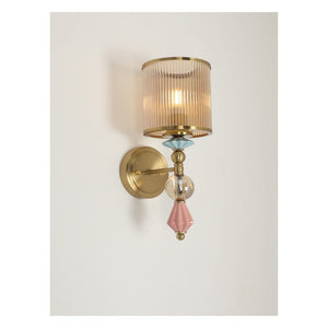 JS-GL-3351-1 - Antique Brass Metal & Ceramic & Acrylic Modern Wall Light