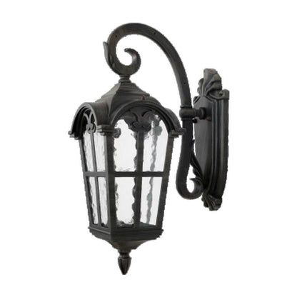 JS-GL-336-W - RUSTIC GREY METAL & GLASS Outdoor Wall Light