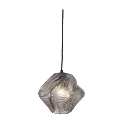 JS-GL-3387-1 SMK - Antique Brass Metal Glass Hanging Light
