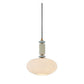 JS-GL-3409-1 - Antique Brass Metal & Glass Marble Hanging Light