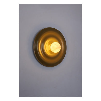 JS-GL-3424-GD - Matt Gold Metal & Onyx Marble Wall Light