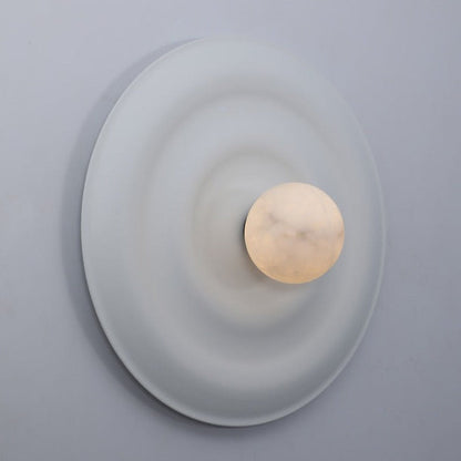 JS-GL-3424-WH - White Metal & Onyx Marble Wall Light
