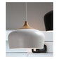 JS-GL-350WD-WH - WHITE & LIGHTWOOD Metal Hanging Light