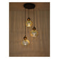 JS-GL-35106 - Antique Brass & Rustic White & Black Metal Hanging Light