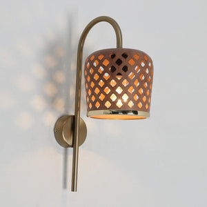 JS-GL-35142-W - Antique Brass & Rustic Brown Metal Modern Wall Light