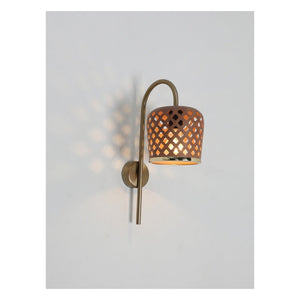 JS-GL-35142-W - Antique Brass & Rustic Brown Metal Modern Wall Light