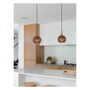 JS-GL-35143-1 - Antique Brass & Brown Metal Hanging Light