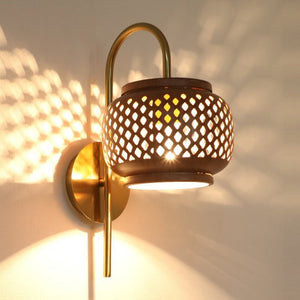 JS-GL-35143-W - Antique Brass & Rustic Brown Metal Modern Wall Light