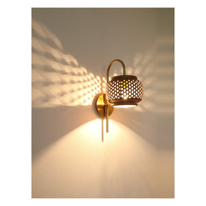 JS-GL-35143-W - Antique Brass & Rustic Brown Metal Modern Wall Light