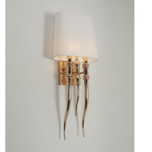 JS-GL-3525-2 - French Gold Metal & Fabric Shade Modern Wall Light