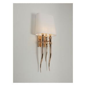 JS-GL-3525-2 - French Gold Metal & Fabric Shade Modern Wall Light